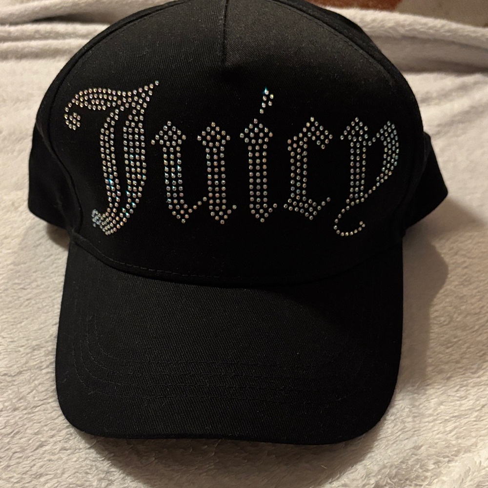 Juicy Couture Black SnapBack Cap with Rhinestone Logo BRAND NEW WITH TAGS - Picture 1 of 13